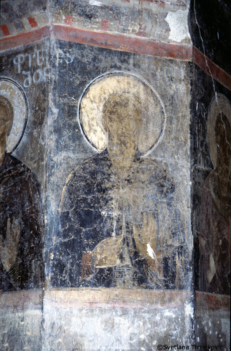Fresco, pilaster, north-west, first monk