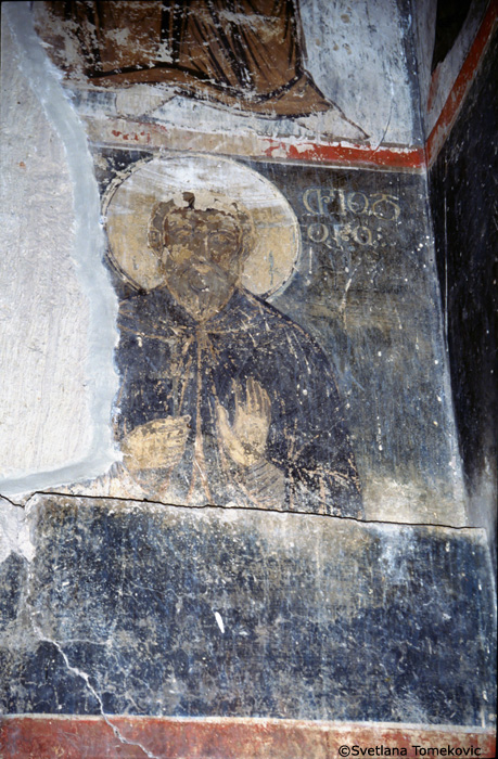 Fresco, north wall, third monk
