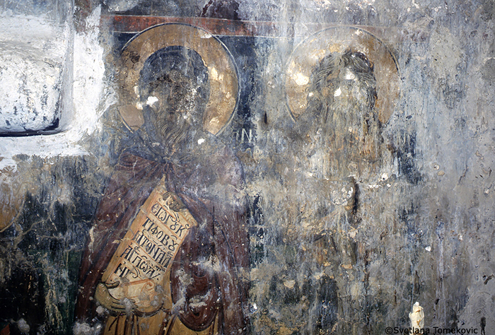 Wall, north, fresco