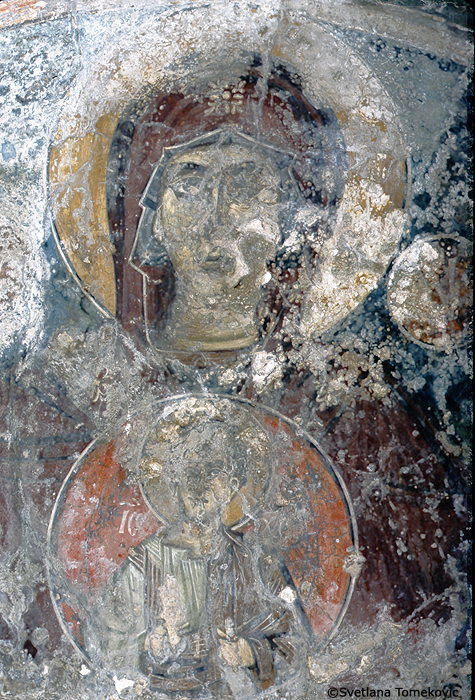 Wall, apse, fresco showing Virgin Mary and Christ Child