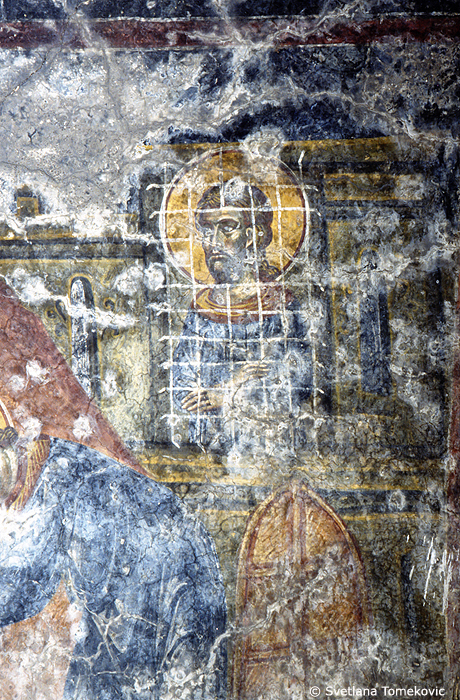 Fresco, south wall, showing scene from life of St. Isidore, detail