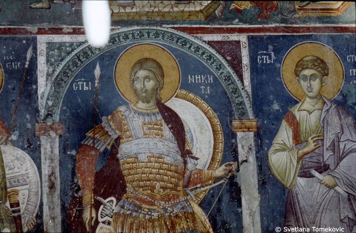 Fresco, wall, north, showing  Nikita