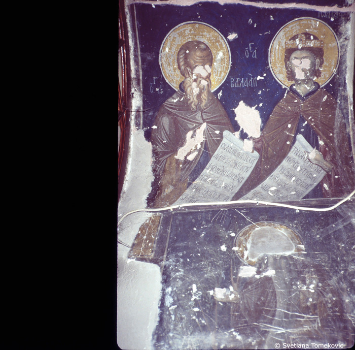 Fresco showing Barlaam and Josaphat