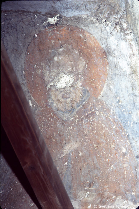 Fresco showing saint