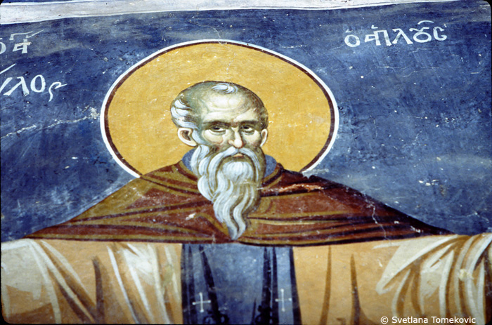 Fresco showing Paul the Hermit (?)