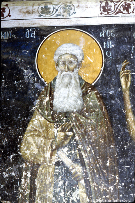 Fresco showing saint