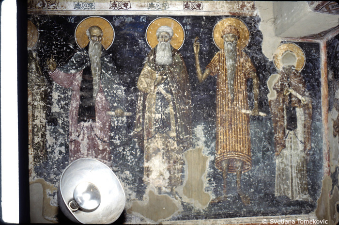 Fresco, narthex, south wall, showing saints