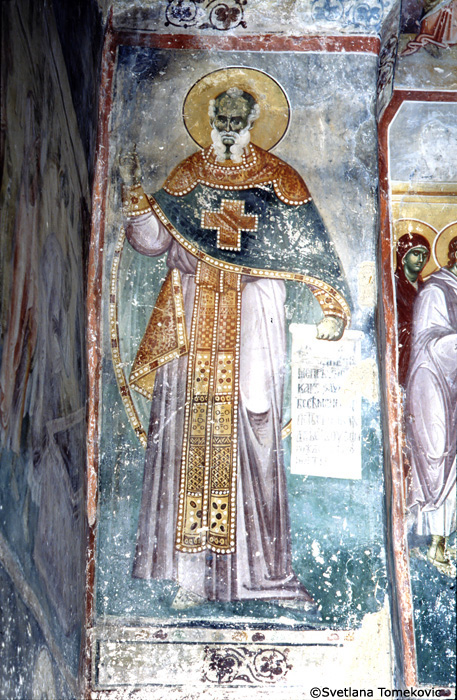 Fresco, pilaster, showing Theodore of the Studium
