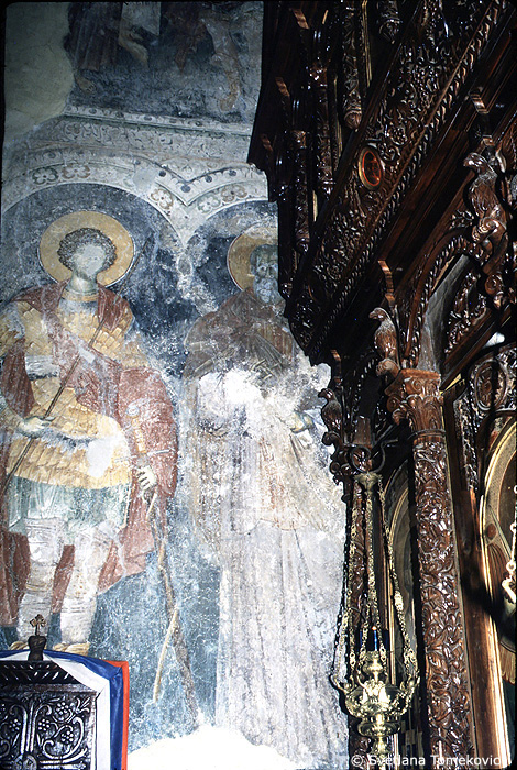 Fresco showing Sabas of Jerusalem, north of the iconostasis