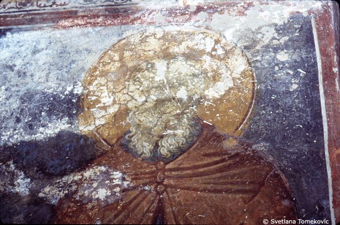 Fresco, narthex showing Sabas of Jerusalem