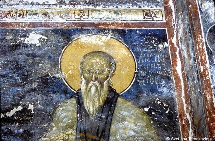 Fresco, narthex, showing saint