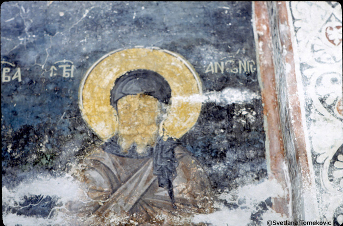 Fresco, nave, showing Anthony Abbot the Great