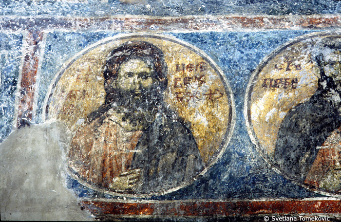 Fresco, West wall, St. Alexis, "The man of God"