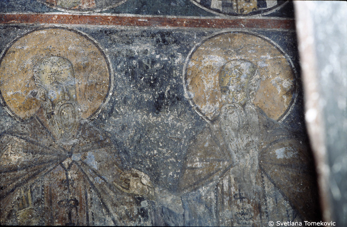 Fresco, west wall, north bay, monk