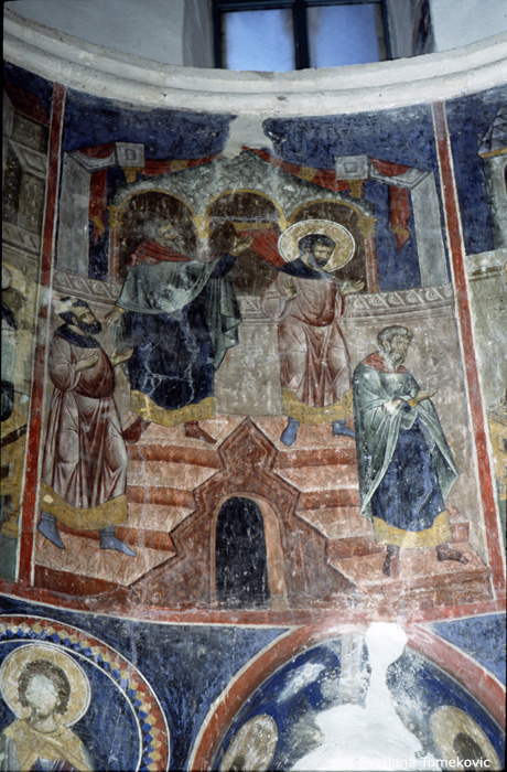 Fresco, south conch (3rd rep.), showing Parable of the Pharisee