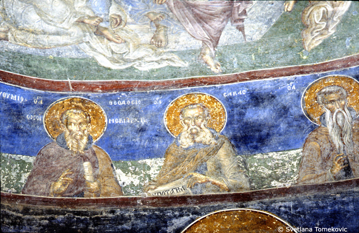 Fresco, showing Theodore and Sabas