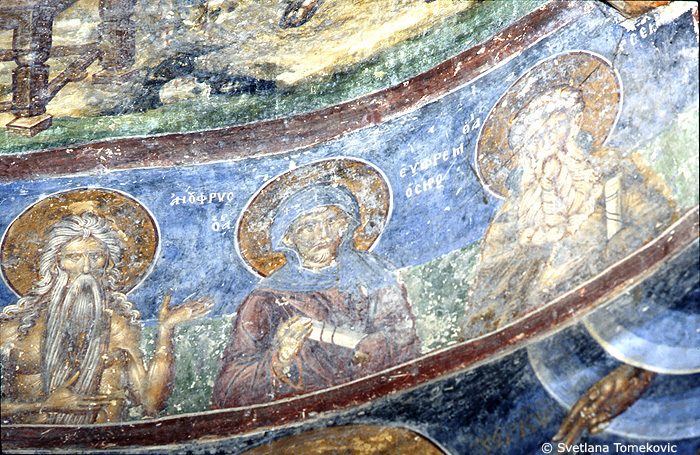 Fresco, showing Ephrem and Arsenius(?)