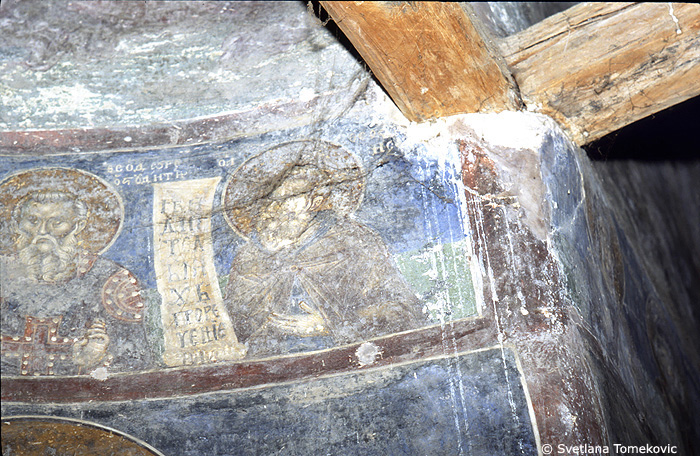 Fresco, showing Theodore of the Studium (Theodore Studites) and Theophanes