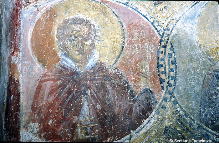 Fresco, showing saint