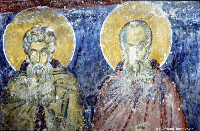 Fresco, south conch, showing Arsenius and Sabas