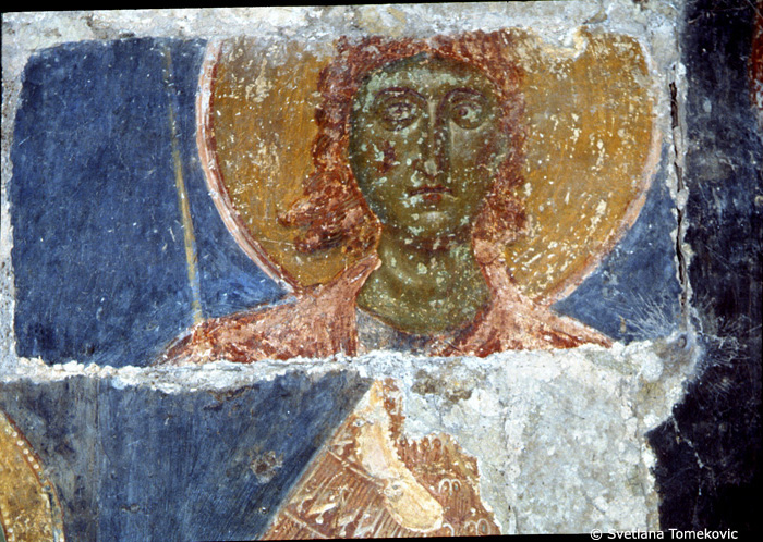 Fresco, south wall, fragments, detail
