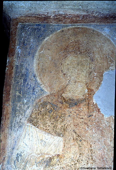 Fresco, first arch, south, west face, showing Julian (detail)