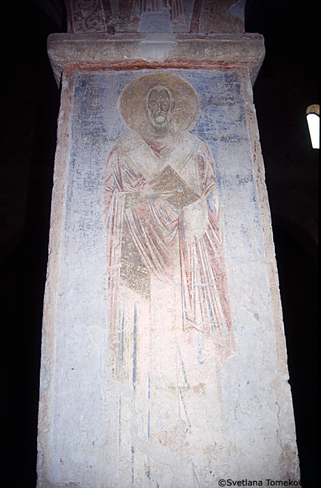 Fresco, south aisle, north wall, fifth pilaster, first register, showing Blasius of Sebaste