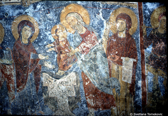 Fresco, vault, northwest, showing Christ: Presentation