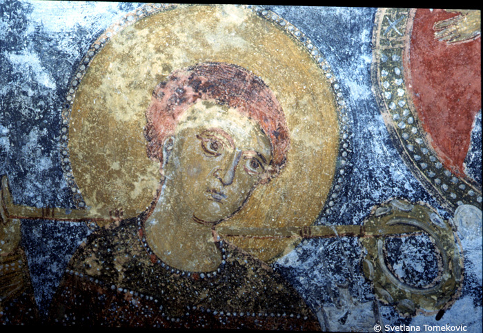 Fresco, vault, southwest, showing Christ: Flight into Egypt (detail)