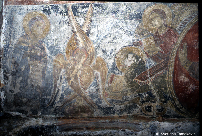Fresco, south vault showing Daniel and Ezekiel: Vision, left half