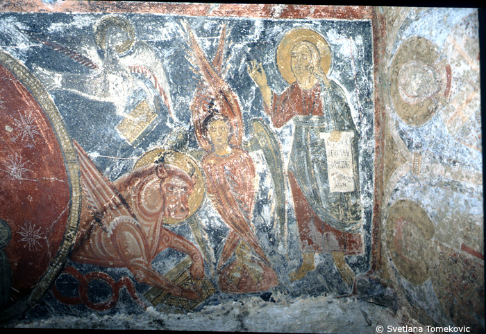 Fresco, south vault showing Daniel and Ezekiel: Vision, right half