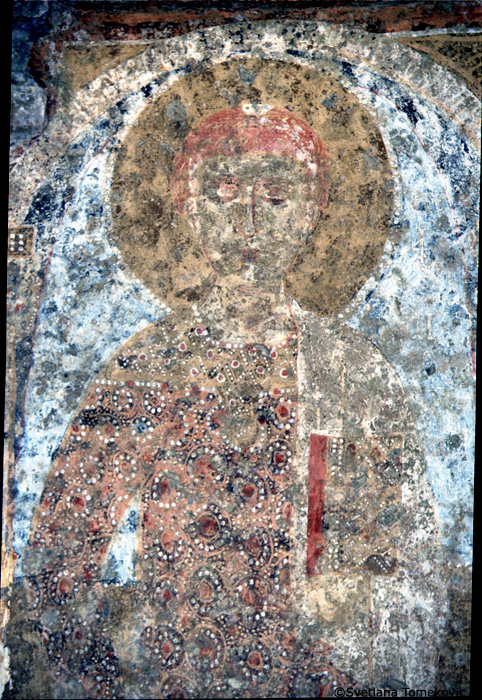 Fresco, south wall, showing Stephen Protomartyr (detail)