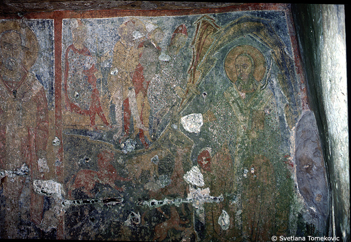 Fresco, west wall, showing Blasius of Sebaste