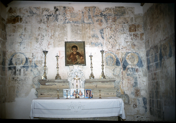 Fresco, east wall showing nimbed figures and fragments