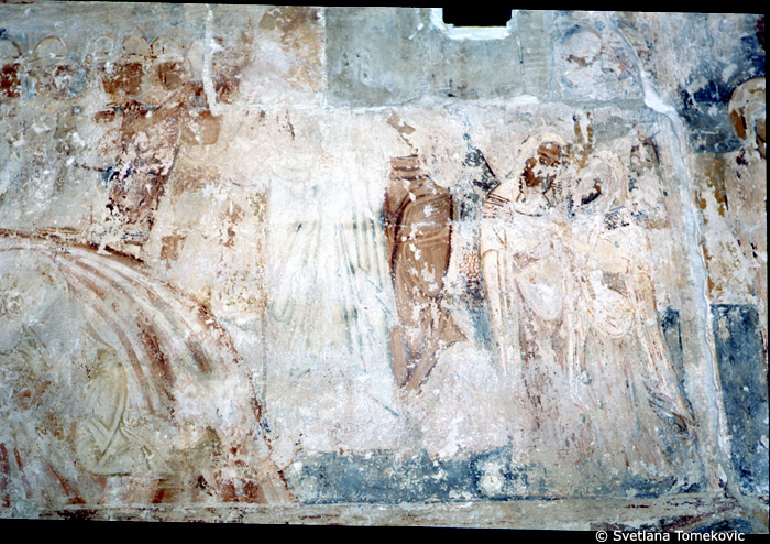 Fresco, south wall, second register, scene showing Judas