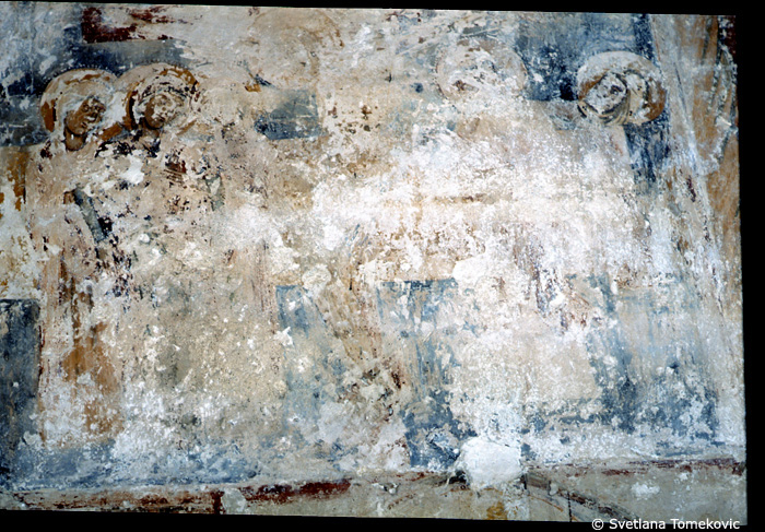 Fresco, south wall, second register, third scene showing Christ: Crucifixion 