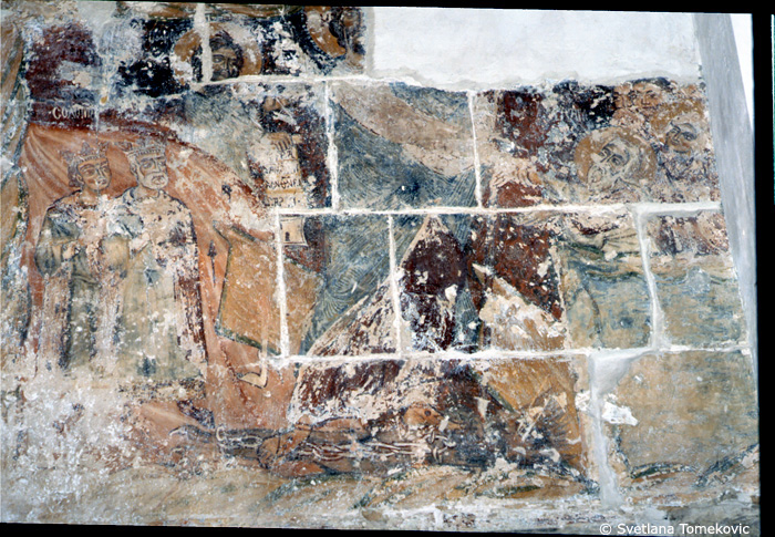 Fresco, south wall, second register, fourth scene showing Anastasios