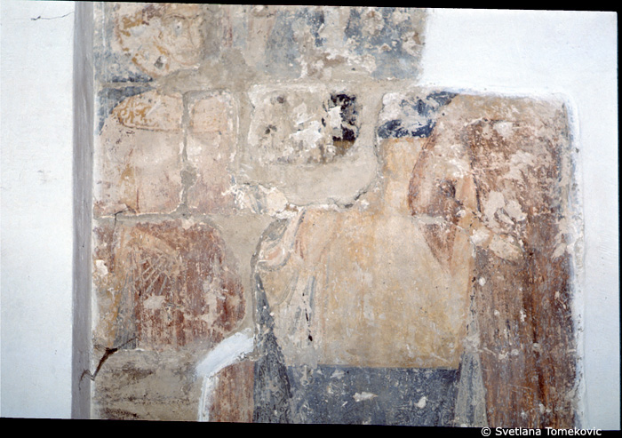 Fresco, west wall, fragment above and to the right of the door