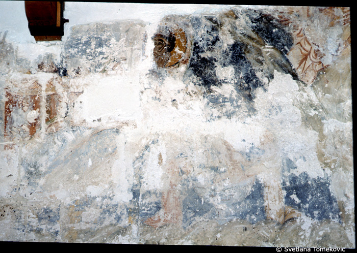 Frsco, north wall, first scene from the west, showing the Nativity