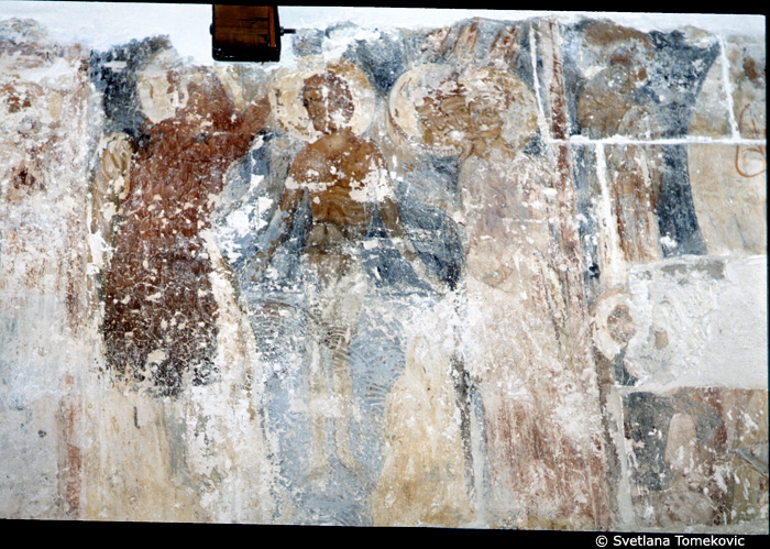 Fresco, north wall, third scene, showing Christ, Baptism