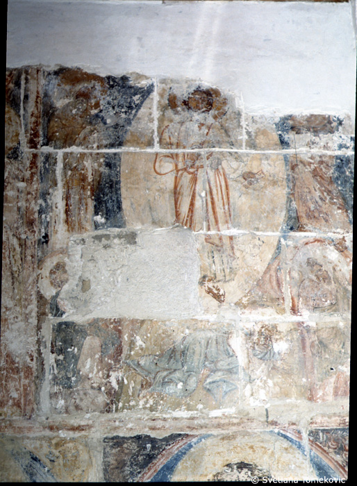 Fresco, north wall, east corner, showing Christ: Transfiguration