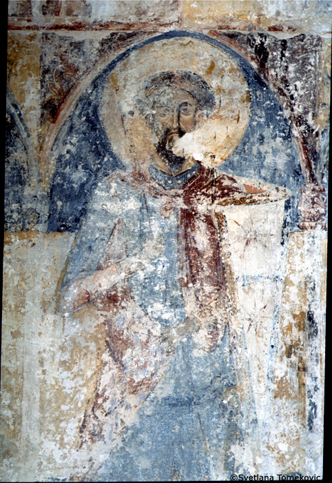 Fresco, north wall, on the west pendentive, showing second saint 