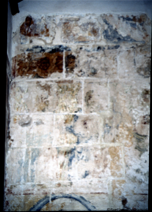 Fresco, east wall, north corner, upper register  