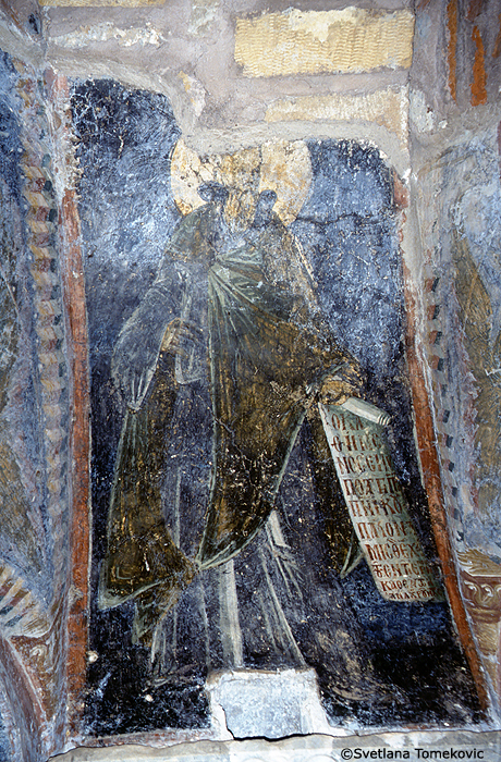 Fresco showing monk