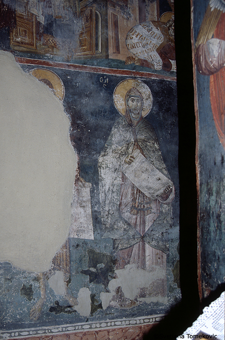 Fresco, showing saints possibly including Ephrem of Edessa