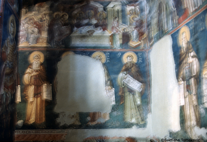 Fresco, southwest corner