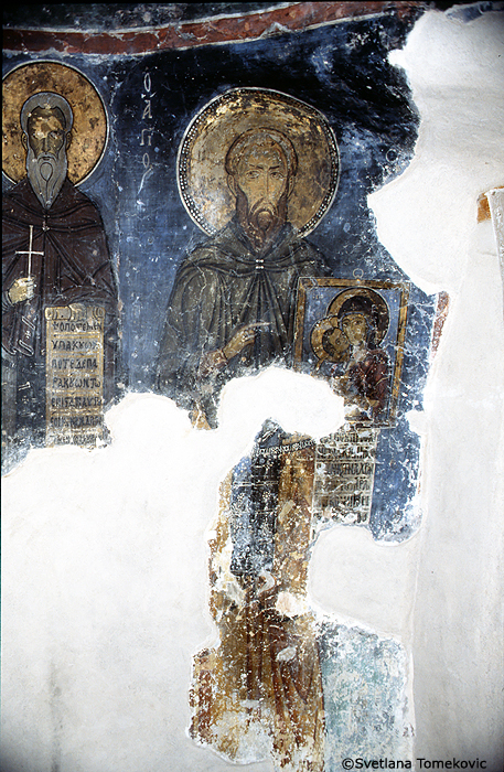 Fresco, nave, north, showing Stephen the Younger