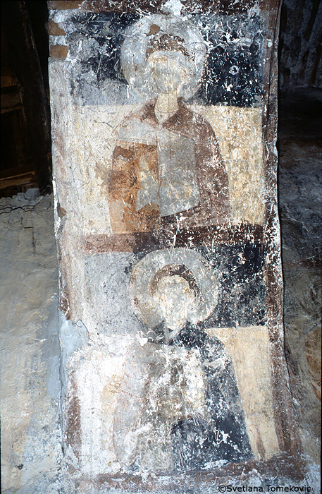 Fresco, narthex, south intrados, east side, showing Saints