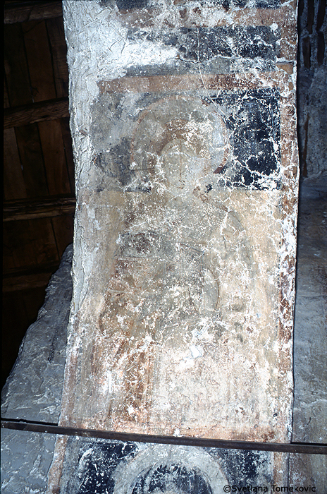 Fresco, narthex(?) showing George of Cappadocia(?)