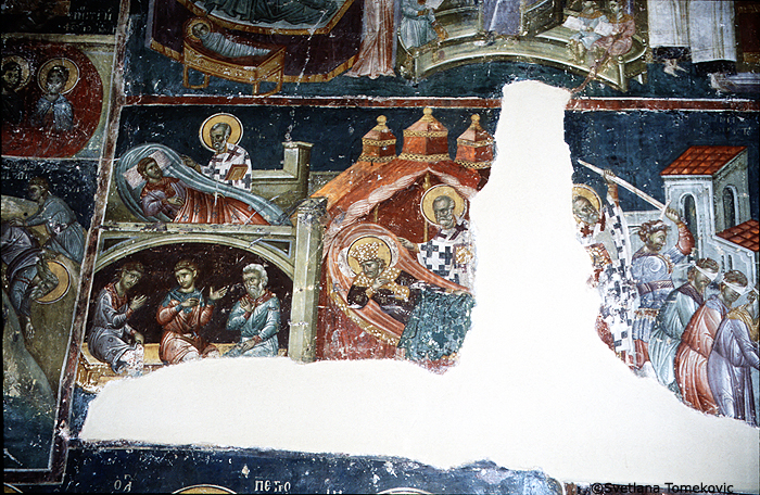 Fresco, Nicholas of Myra: Scene, Three Princes, Nicholas appearing to Constantine